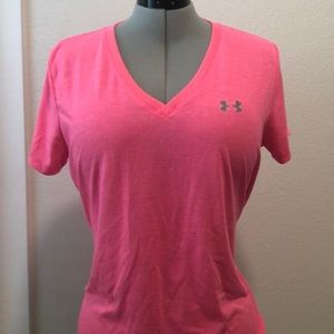 Sale-2/$15-Under Armour tee-bright flamingo pink